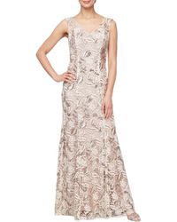 Alex Evenings - Floral Embroidered Evening Gown - Lyst