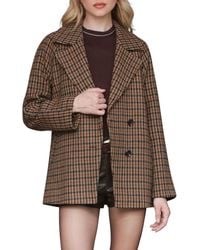 Avec Les Filles - Relaxed Plaid Raglan Double Breasted Short Coat - Lyst