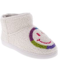 MIA - Chill Smiley Faux Shearling Bootie Slipper - Lyst