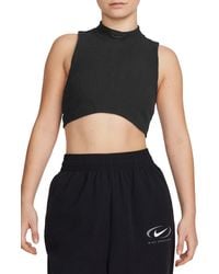 Nike - Sportswear Chill Knit Mock Neck Crop Rib Tank - Lyst