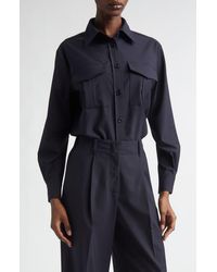 Herno - Oversize Lightweight Stretch Blend Button-Up Shirt - Lyst