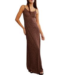 Free People - Zoey Printed Low Back Maxi Slipdress - Lyst