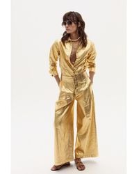 Lanhtropy - Culotte Metallic Linen Pant - Lyst