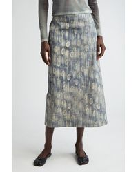 ELLISS - Distressed Floral Denim Skirt - Lyst