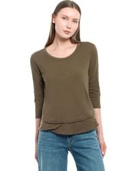 Wilt - Shrunken Crew 3/4 Sleeve Mock Layer Tee - Lyst