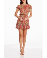 Dress the Population - Kenley Metalllic Floral Minidress - Lyst
