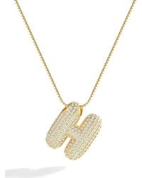 Mint & Lily - Pave Bubble Initial Necklace - Lyst