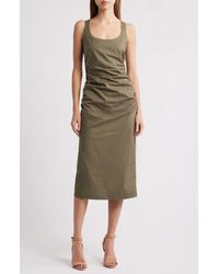 Charles Henry - Ruched Tank Midi Dress - Lyst
