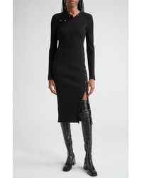 Courreges - Long Sleeve Rib Sweater Dress - Lyst