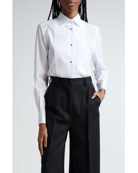 Dolce & Gabbana - Piqué Knit Bib Cotton Tuxedo Shirt - Lyst