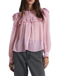& Other Stories - & Metallic Floral Ruffle Button-up Top - Lyst