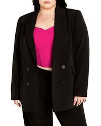 City Chic - Alexis Oversize Double Breasted Blazer - Lyst