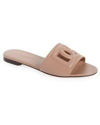 Dolce & Gabbana - Bianca Interlock Slide Sandal - Lyst