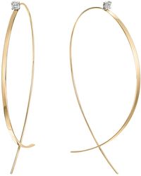 Lana Jewelry - Large Flat Upside Down Diamond Hoop Earrings - Lyst