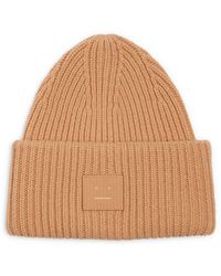 Acne Studios - Pansy Face Patch Rib Wool Beanie - Lyst