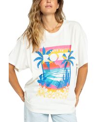 Roxy - Tour De Oversize Cotton Graphic T-shirt - Lyst