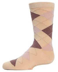 Memoi - Classic Argyle Mercerized Crew Socks - Lyst