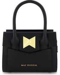 Mac Duggal - Plated Hardware Small Leather Tote Bag - Lyst