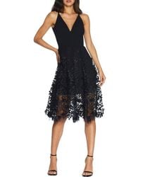Dress the Population - Darleen Deep-v Floral-applique Dress - Lyst