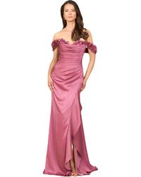 LARA New York - Off Shoulder Crepe Gown - Lyst