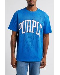 Purple Brand - Distressed Heavyweight Cotton Graphic T-Shirt - Lyst