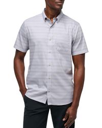 Travis Mathew - On The Table Stripe Short Sleeve Stretch Button-up Shirt - Lyst