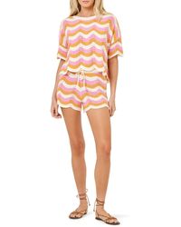 L*Space - Make Waves Stripe Short Sleeve Cover-up Shirt - Lyst