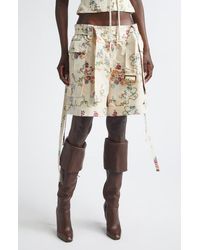McQueen - Oversize Floral Jacquard Cargo Shorts - Lyst