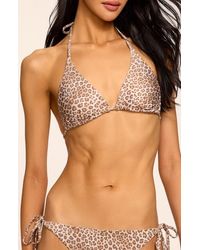 Ramy Brook - Nikoleta Leopard Triangle Bikini Top - Lyst