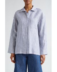 Max Mara - Renania Stripe Linen Button-up Shirt - Lyst