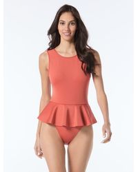 Vince Camuto - Scuba Knit Skirted One Piece Swimsuit - Lyst