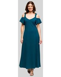 24seven Comfort Apparel - Sleeveless V-Neck Maxi Dress With Pocket Detail - Lyst