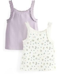 Next - Kids' 2-Pack Frill Cotton Blend Tank Tops - Lyst