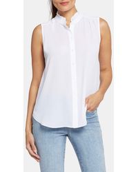 NYDJ - Print Ruffle Neck Sleeveless Top - Lyst