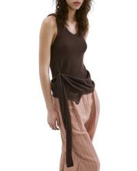 Mango - Asymmetric Drape Sash Knit Top - Lyst