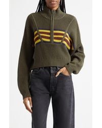 STAUD - Cropped Hampton Sweater - Lyst