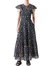 Akris Punto - Circle Print Burnout Stripe Flutter Sleeve Maxi Dress - Lyst