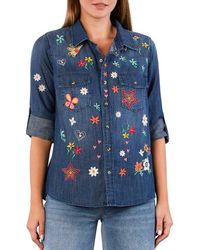 Billy T - Sketchbook Embroidered Button-Up Shirt - Lyst