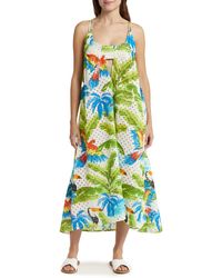 FARM Rio - Tropical Fresh Broderie Anglaise Cotton Cover-up Dress - Lyst