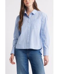 Caslon - Long Sleeve Drop Hem Button-Up Shirt - Lyst