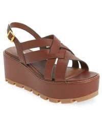 Reiss - Naomi Slingback Platform Wedge Sandal - Lyst