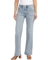 Silver Jeans Co. - Suki Curvy Mid Rise Wide Leg Trouser Jeans - Lyst
