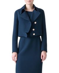 Akris - Dana Double Face Wool Crepe Crop Jacket - Lyst