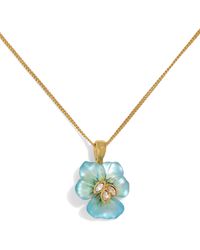 Alexis - Pansy Lucite Flower Pendant Necklace - Lyst