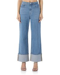 AFRM - Kendall Wide Leg Cuff Jeans - Lyst