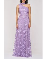 JS Collections - Nola Embroidered Floral Scarf Detail One-Shoulder Gown - Lyst