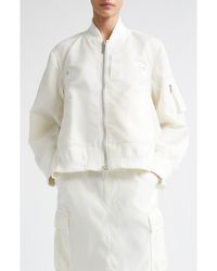 Sacai - Mixed Media Nylon Twill & Wool Bomber Jacket - Lyst