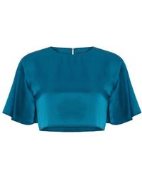 Pcfg - Pure Silk Oversized Silk Crop Top - Lyst