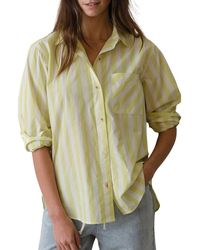 Marine Layer - Jane California Relaxed Stripe Cotton Poplin Button-Up Shirt - Lyst