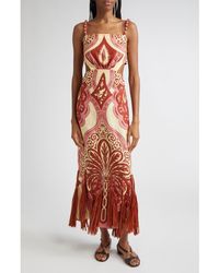 Johanna Ortiz - Counter Rhythm Cutout Fringe Trim Linen Maxi Dress - Lyst